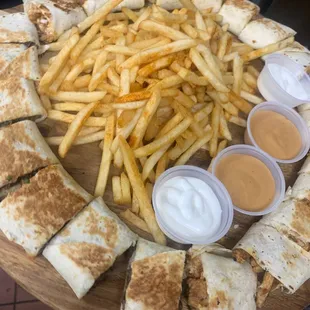 2 Chicken Shawarma wraps with fries