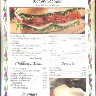 the menu