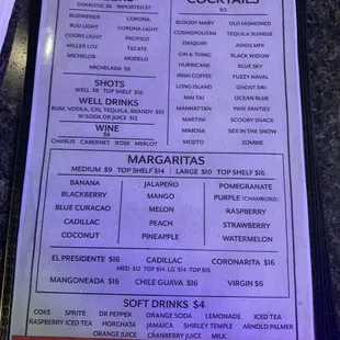 Drink Menu