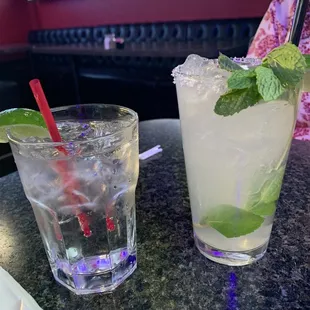 Gin and Tonic (R) Mojito (L)