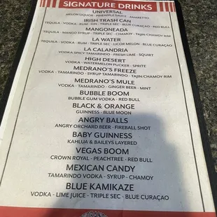 menu