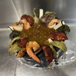 a plate of food on a table