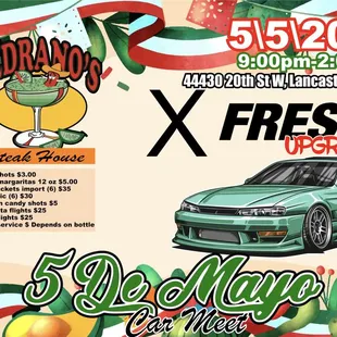 Come join us Cinco De MAYO  Drinks Specials  Great Food  DJ Gti_yoda Dancing Late night