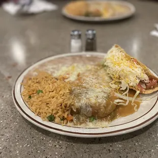 Taco and Chiles Relleno