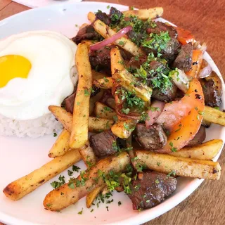 Bo Luc Lac Saltado Rice Plate