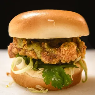 Green Curry Hot Chicken Sandwich.