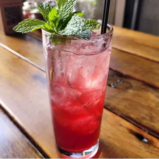 My kid&apos;s hibiscus drink.