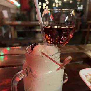 a drink in a glass