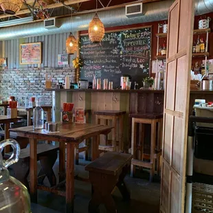a table and chairs