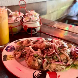 Chicken wings with larb dressing