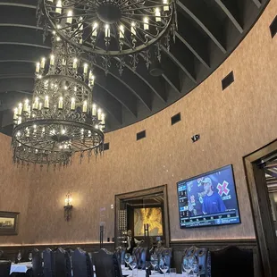 Beautiful chandeliers and ceiling