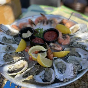 Oysters and shrimp