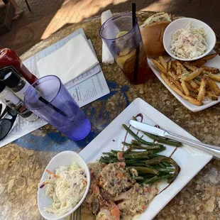Market fish, shrimp and reduced crab sauce