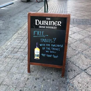 a sign for the dubliner