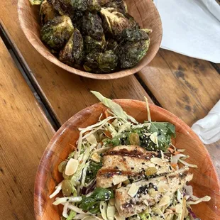 Crispy Brussels Sprouts and Chopped Salad( split in 1/2 + chicken)