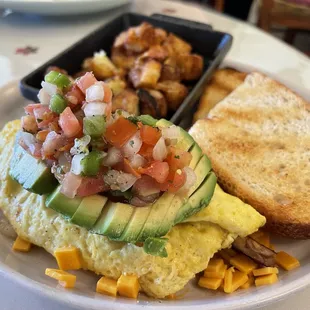 Vegan Avocado Bacon Omelet