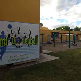 Signage, tables, benches