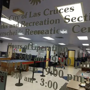 Lobby with pool tables.