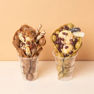 Chocolate Deluxe &amp; Matcha Deluxe Egg Waffles