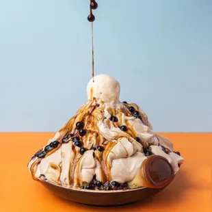 Black sugar Boba milk shaved ice!