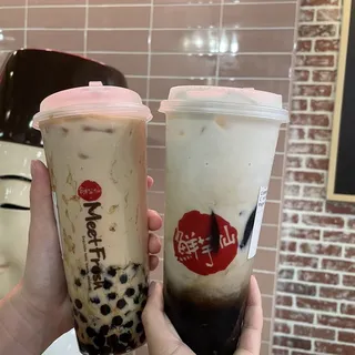 Fresh Milk & Grass Jelly Herbal Tea