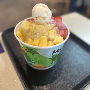 Mango berry shaved ice cream