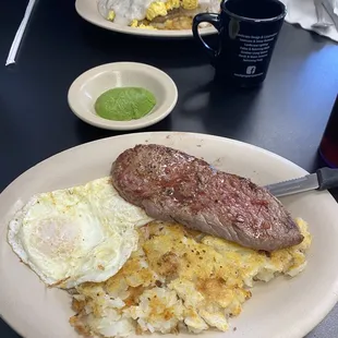 Steak and eggs