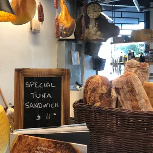  display of bread and pastries