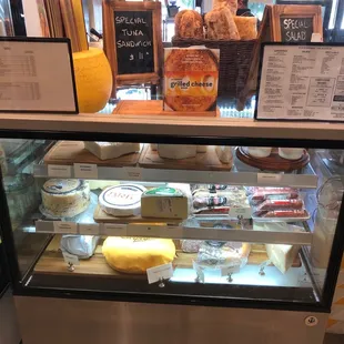  display of cheeses and pastries