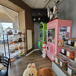 Claw machines in the corner