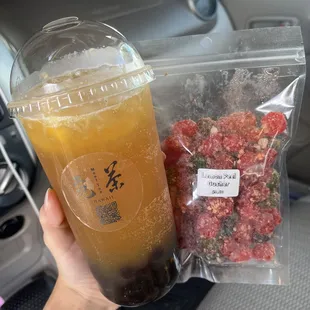 Passion Fruit Lemon Tea W/ Boba