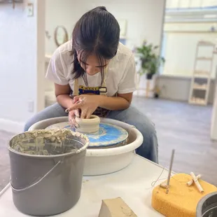 First class, learning how to use the wheel.