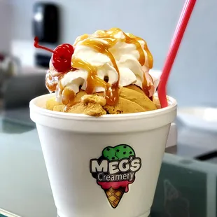 This was the seasonal Pumpkin Cheesecake Sundae!