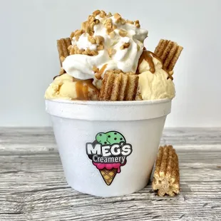 Try our Cinnamon Sugar Churro Sundae! Available for a limited time (July'23).