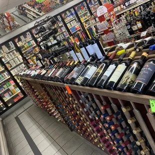 a wide selection of wine bottles