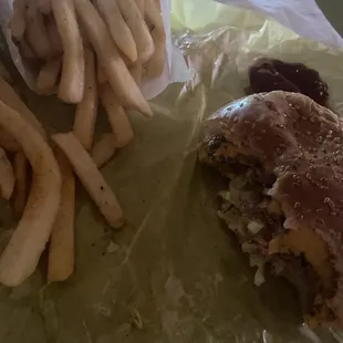 Cheeseburger combo.  Delicious