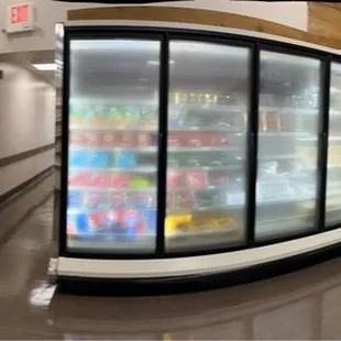Part of frozen fridge aisle