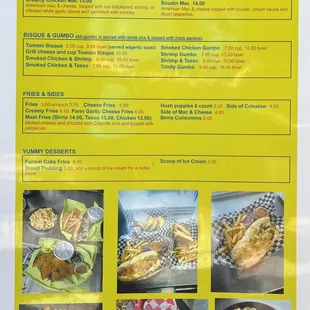 Current Menu (Pic 2/2) as of 9/30/2022. I ordered the Tasso Mac which was DELISH!