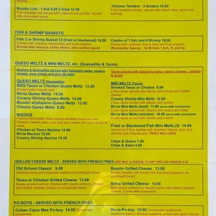 Current Menu (Pic 1/2) as of 9/30/2022... I stopped by today for the Tasso Mac N Cheese which was DELISH!