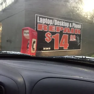 There's even a phone booth here.