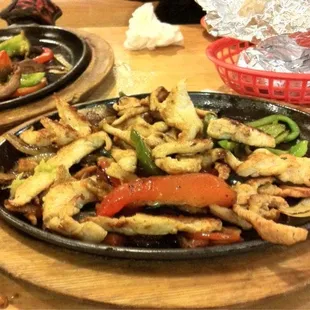 My fajita platter after I ate half of it!