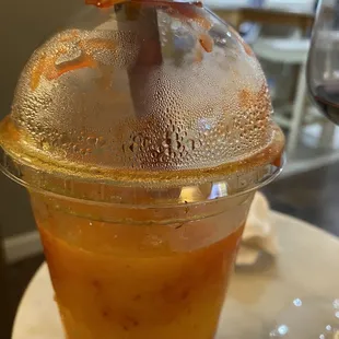 Mango ice cream drink. I forgot what it was called! Sorry!