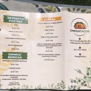 Menu part 2