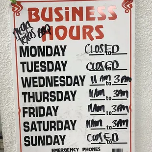 Photo taken 04/28/2023 - Notice limited hours