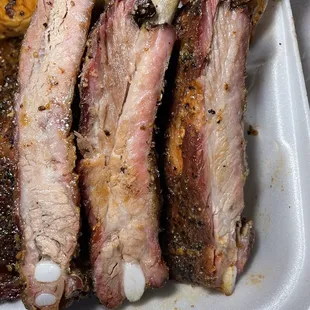 meat in a styrofoam container