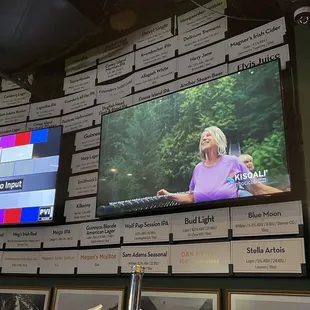 a woman on a television screen
