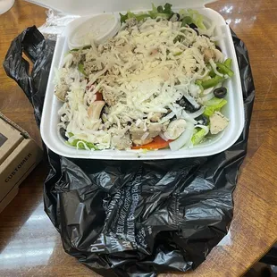 Two huge salads to share.