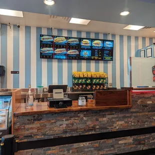 the counter and menu