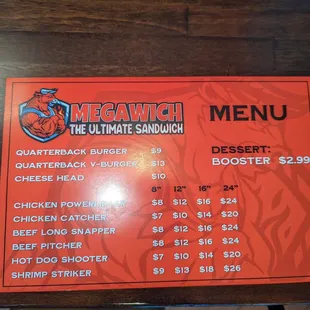 menu, pizza