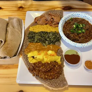 Veggie Combo and Awaze Tibs